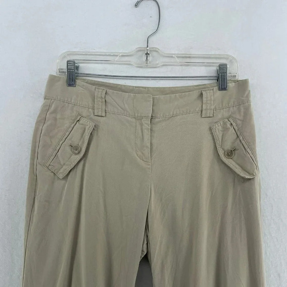 Ann Taylor Capri Pants Women's Sz 4P Beige Slash Pockets Cargo Style Lyocell - Picture 6 of 13